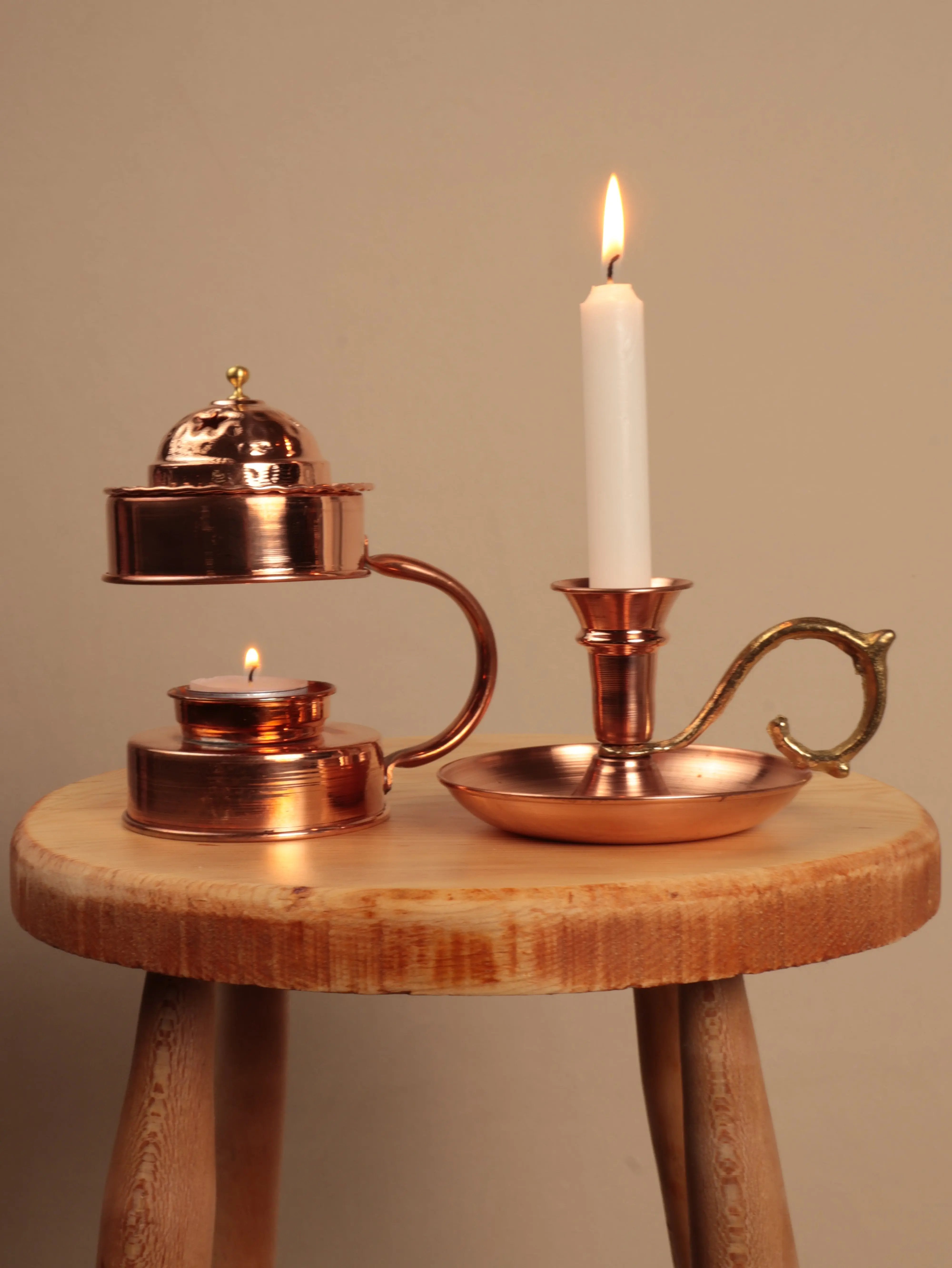 Aurora & Lunaris Gold Bakır Mumluk ve Tütsülük Seti Heritage Copper