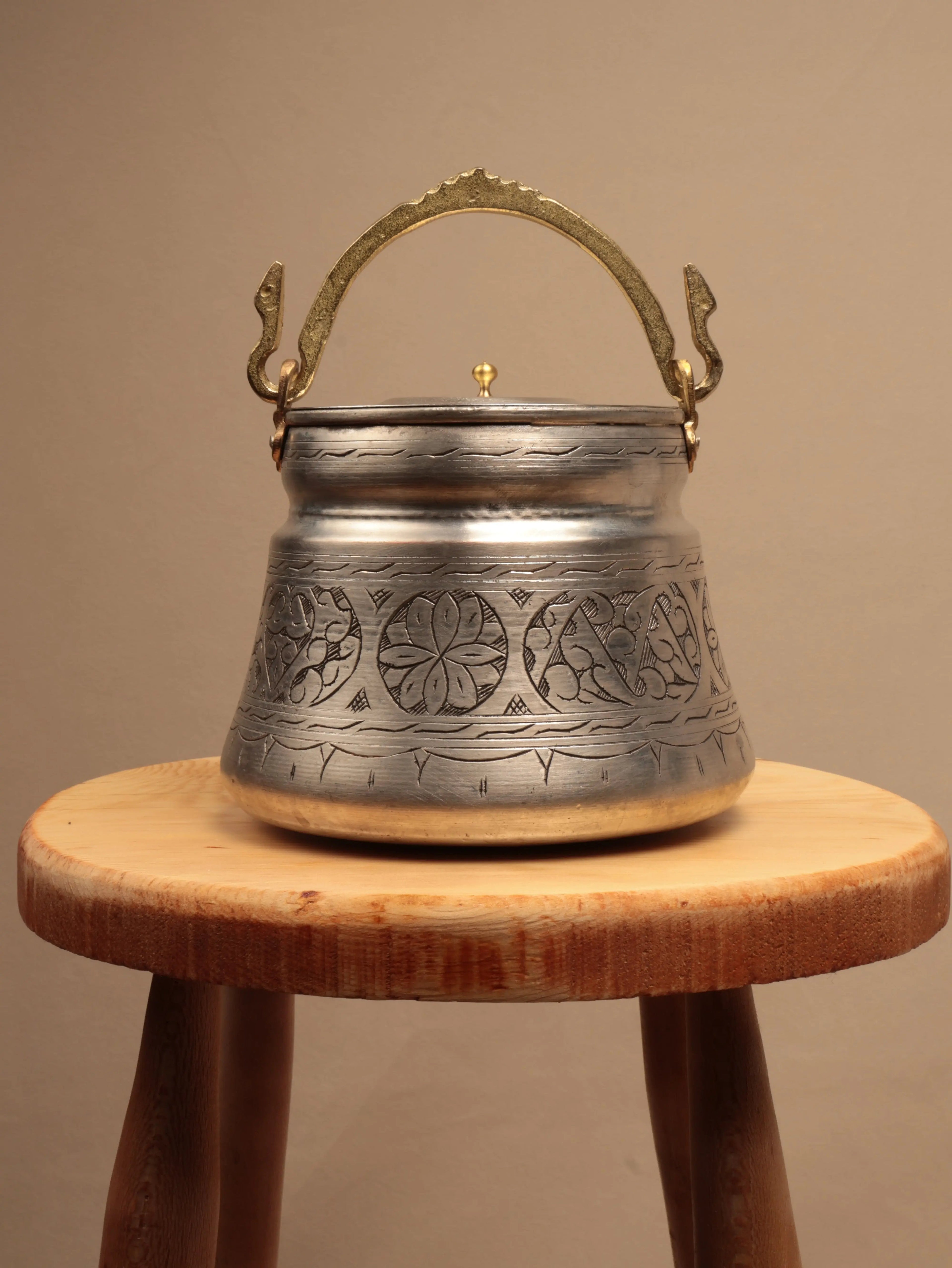 El Yapımı Oyma Bakır Bakraç 2 KG - Kalaylı Heritage Copper