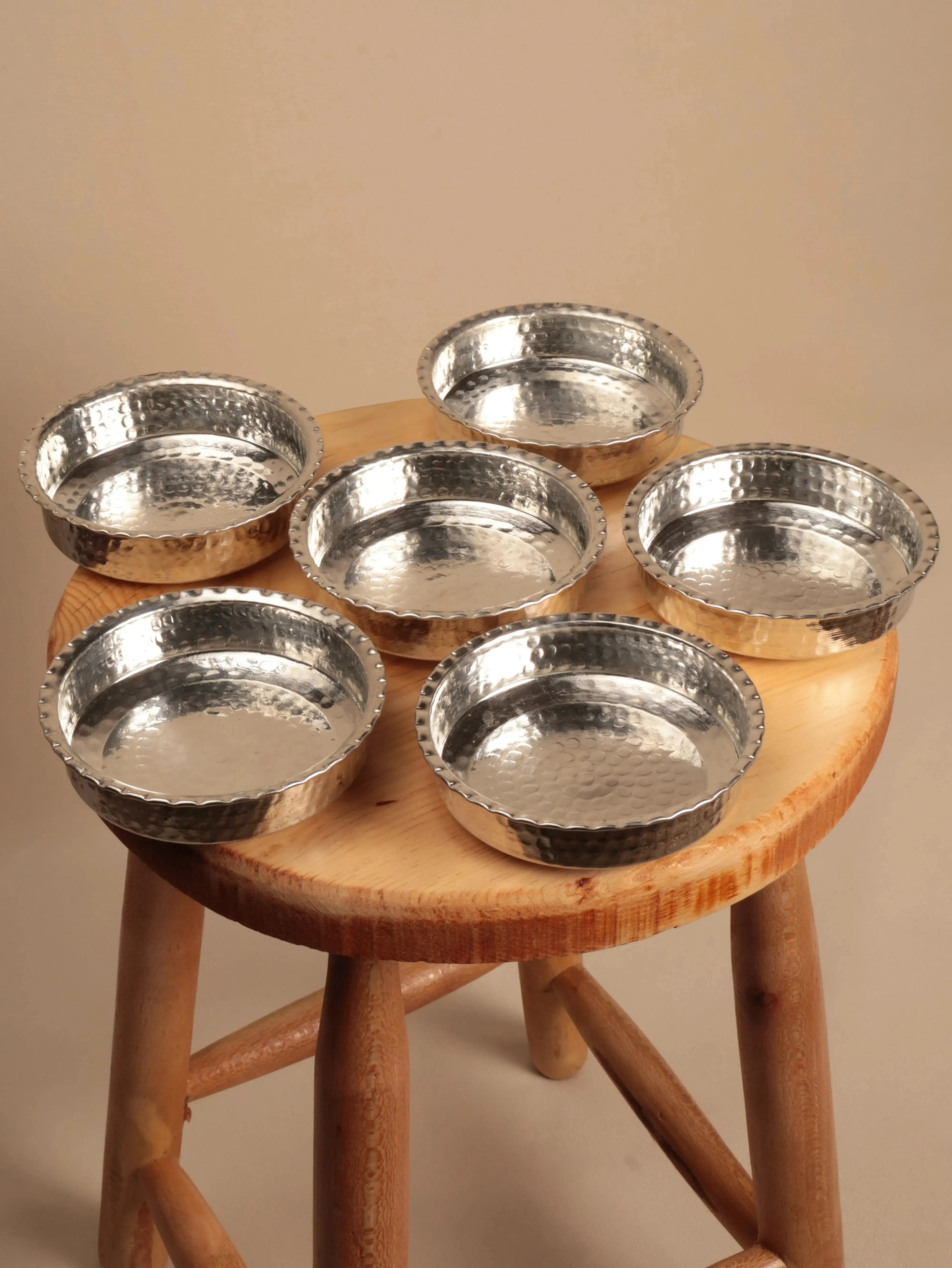 El Yapımı Bakır Çerezlik-Kahvaltılık 6'lı Set Heritage Copper